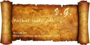Valkai Győző névjegykártya